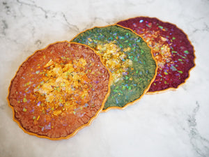 Agate Geode Resin Coasters With Gold Flakes