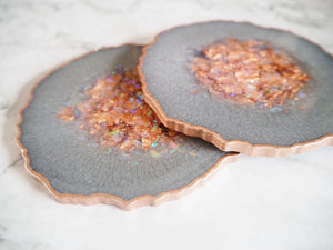 grey geode coasters for home