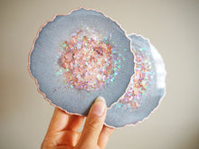 sparkly rose gold resin coasters