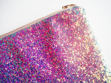 Purple Iridescent Glitter Clutch Bag