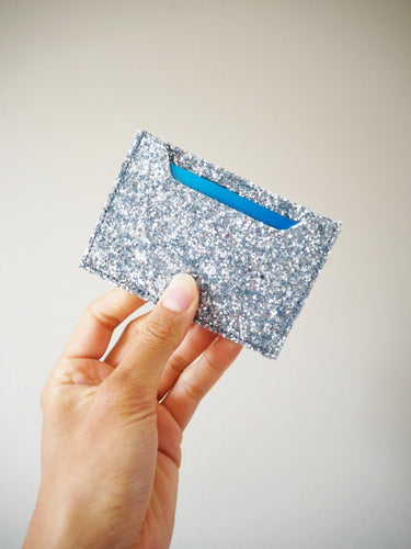 Silver Glitter Card Case