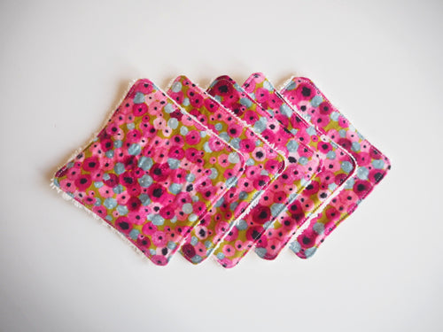 pink floral print cotton wipes