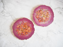 Berry & Rose Gold Geode Coaster