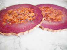 Rose Gold Agate Resin Coasters