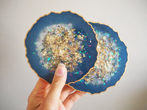 Navy Blue Geode Resin Placemats