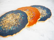 Navy Blue Geode Resin Coasters
