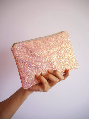 Bubblegum Pink Glitter Makeup Bag - Bubblegum Pink Makeup Bag - Sparkly Pink Makeup Bag - Sparkly Pink Cosmetic Bag