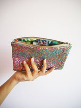 Sparkly Makeup Bag In Purple Rainbow