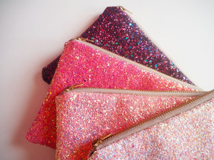Bubblegum Pink Glitter Makeup Bag - Pink Glitter Makeup Bags - Sparkly Pink Makeup Bag - Handmade Glitter Makeup Bag - Sparkly Stocking Fillers - Sparkly Secret Santa Gifts