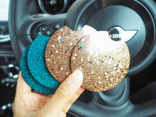 Turquoise Glitter Cup Holder Inserts - 7.3cm