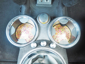 Pink Glitter Car Coasters | Glitter Car Coasters | Suki Sabur