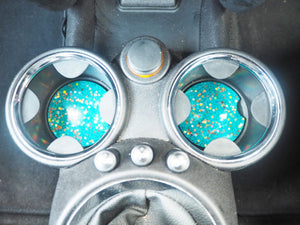 turquoise rainbow car cup holders
