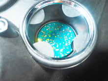 turquoise glitter car coasters