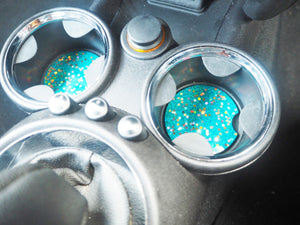 turquoise car cup holder
