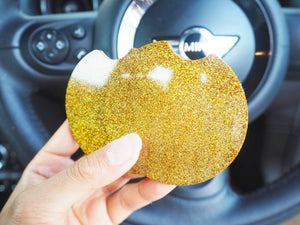 Gold Rainbow Glitter Car Coasters - 7.3cm