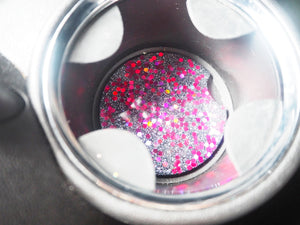 Sparkly Silver & Pink Cup Holder Inserts - 6.5cm
