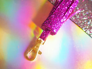 pink glitter tassel keychain