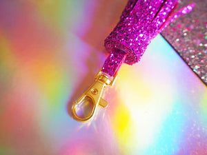 sparkly pink tassel keyring