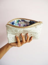 Ivory Velvet Cosmetic Bag Handmade