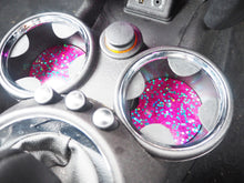 sparkly magenta car cup holders