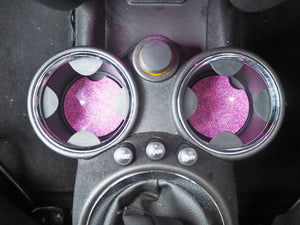 Pink Rainbow Glitter Car Coasters
