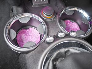 Pink Rainbow Glitter Car Coasters