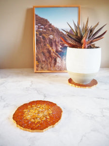 Burnt Orange Resin Coasters