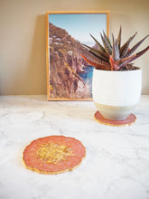 Handmade Resin Coasters In Peach